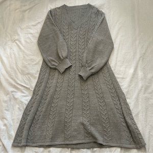 V-Neck Sweater Dress